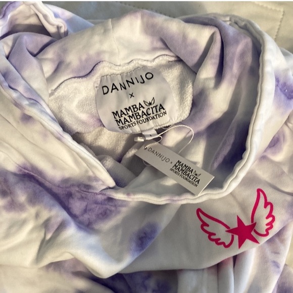NWT Dannijo x Mambacita Purple and White Kobe Hoodie Sweatshirt. Size L. - Picture 6 of 12